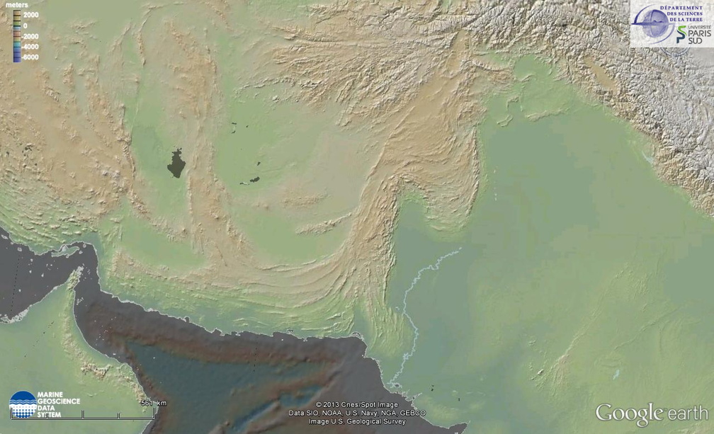  Western border of the Indian plate.